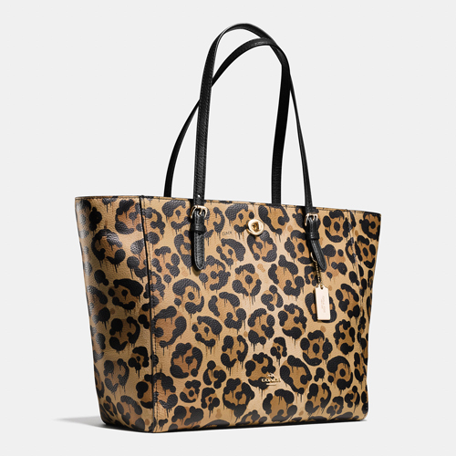 Coach Outlet Turnlock Tote In Wild Beast Print Leather